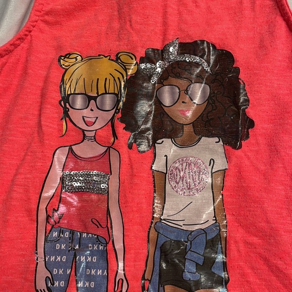 DKNY Girls Besties Red Tank Top with braid in the back - Picture 2 of 6
